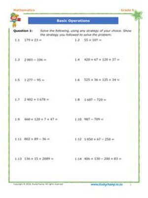 cover image of Grade 5 Maths Workbook: Basic Operations